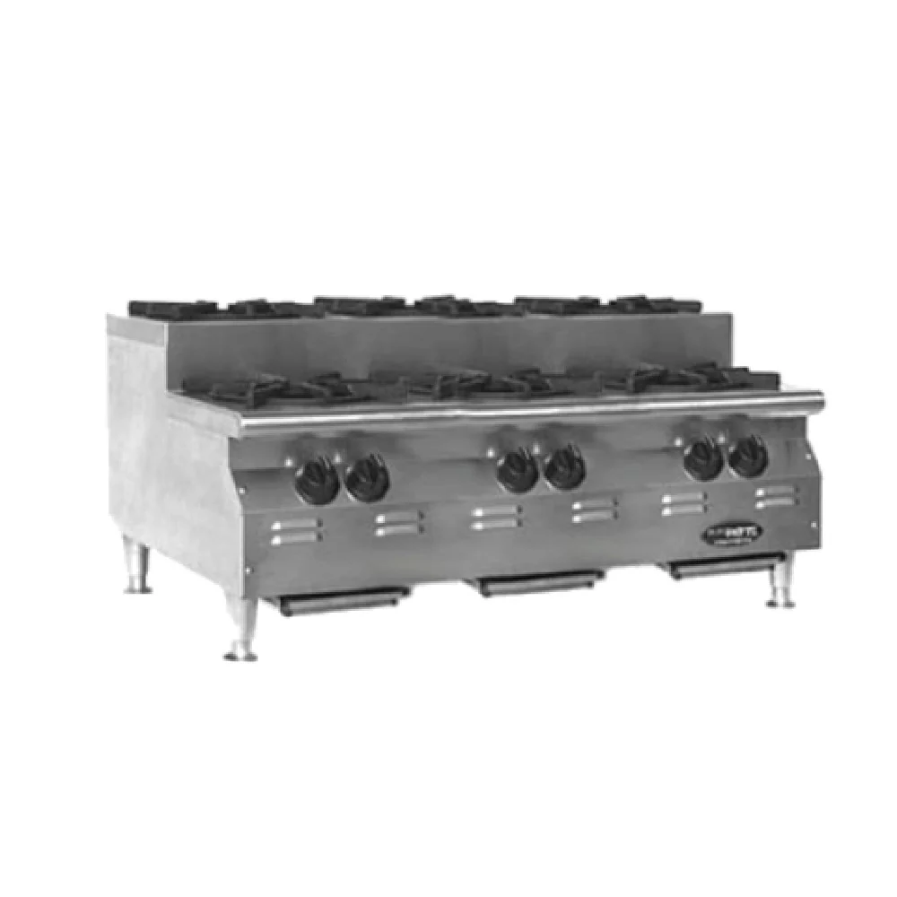 Eagle CLUHP-6-NG 36 Inch Gas Hotplate Counter Unit with 6 Burners 150000 BTU