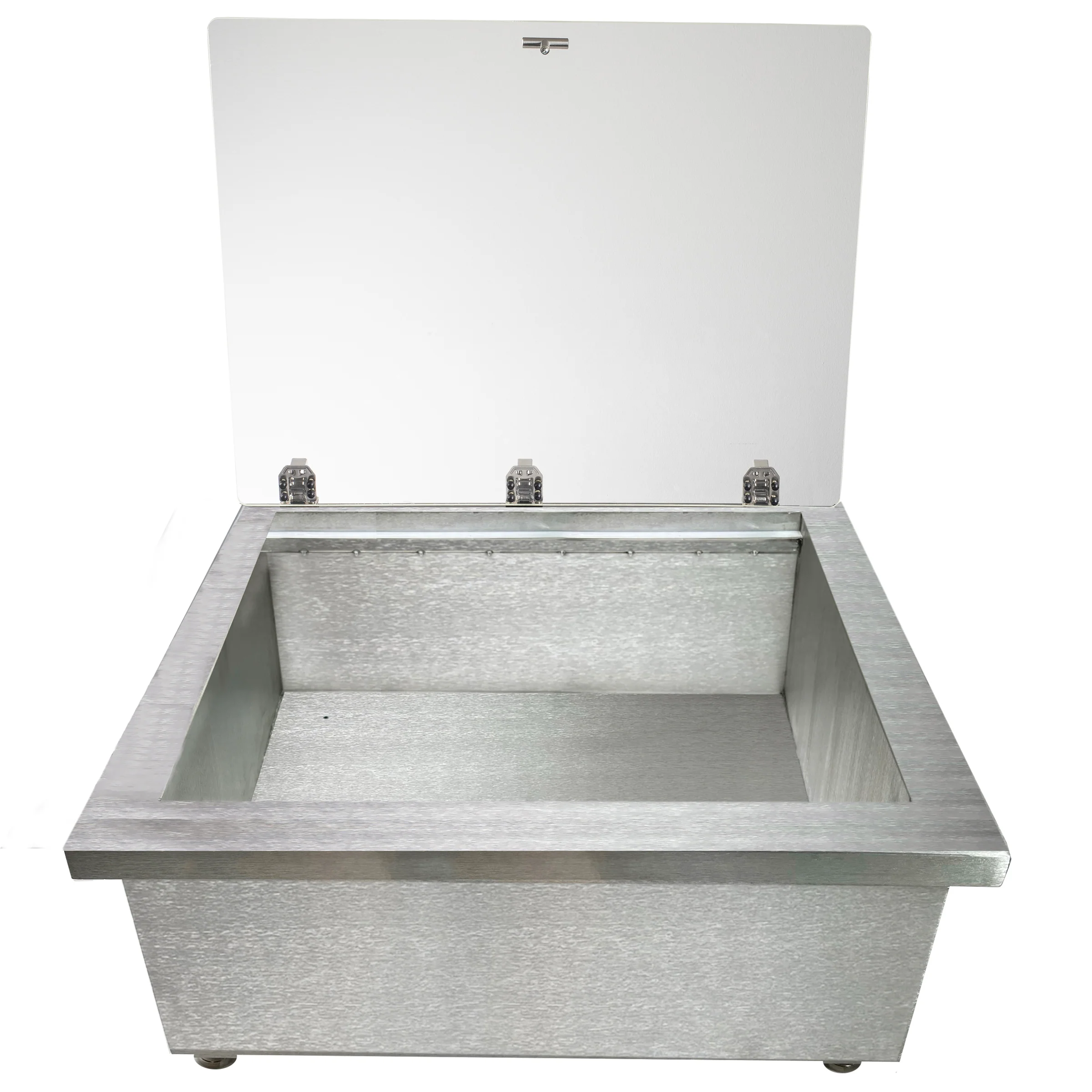 Tablecraft CW8006LBRA 31 Inch Portable Insulated Ice Well Double Aluminum with Acrylic Lid