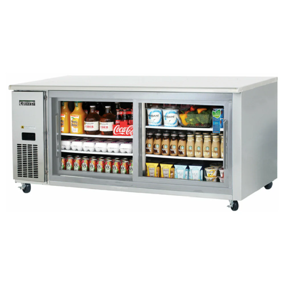 Everest Refrigeration ETGWR2 71 Inch Undercounter Refrigerator Stainless Steel with Auto Defrost and LED Lighting