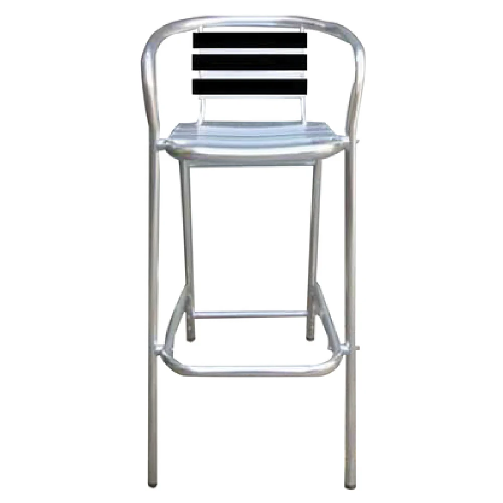 OUTDOOR PINZON BLACK BARSTOOL 16 Inch Synthetic Teak Aluminum Footrest OUTDOOR PINZON BLACK BARSTOOL 16 Inch Synthetic Teak Aluminum Footrest