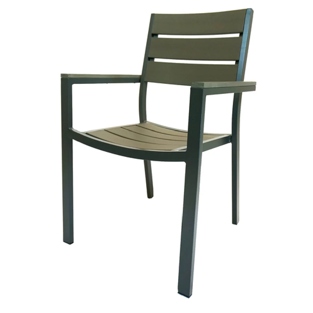 Plantation Prestige Commercial Furniture 8771100-04 23 Inch Armchair Stackable Outdoor Indoor Synthetic Wood Aluminum Frame Plantation Prestige Commercial Furniture 8771100-04 23 Inch Armchair Stackable Outdoor Indoor Synthetic Wood Aluminum Frame
