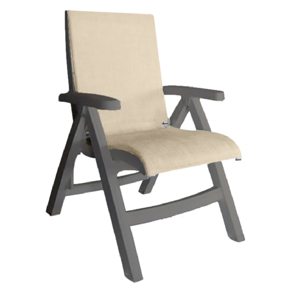 Grosfillex UT091181 Chair Plastic French Taupe Midback Folding Designed for Outdoor