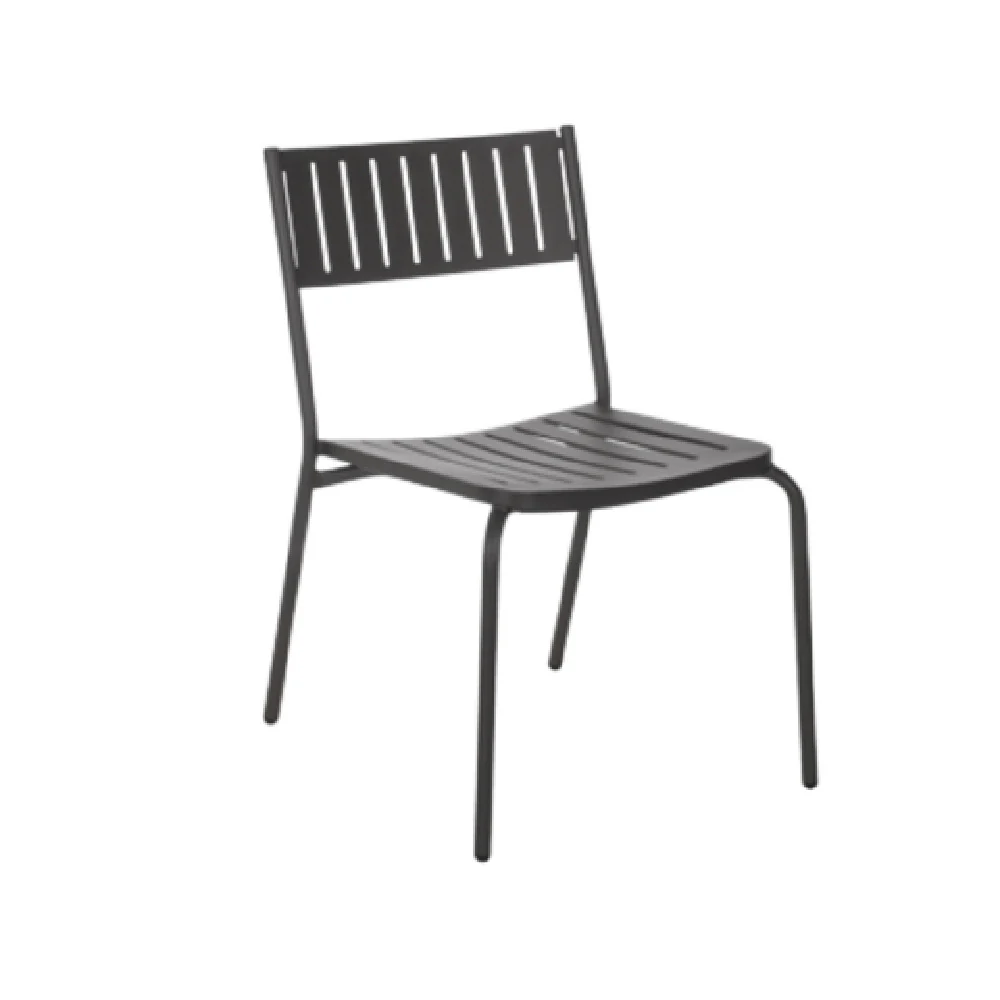 emuamericas llc 146 21 Inch Bridge Stacking Side Chair Metal Back Steel Slat Finish