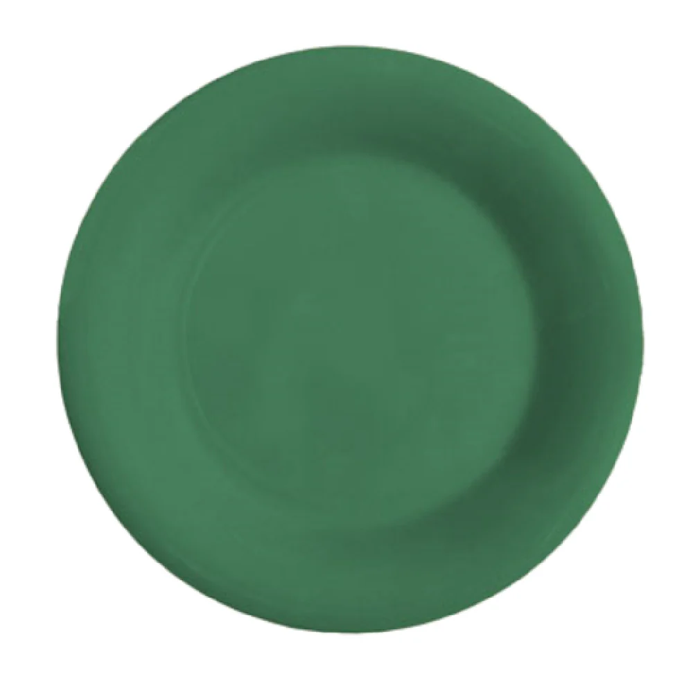 GET Enterprises WP-6-FG 6-1/2 Inch Round Plate with Wide Rim Rainforest Green Melamine