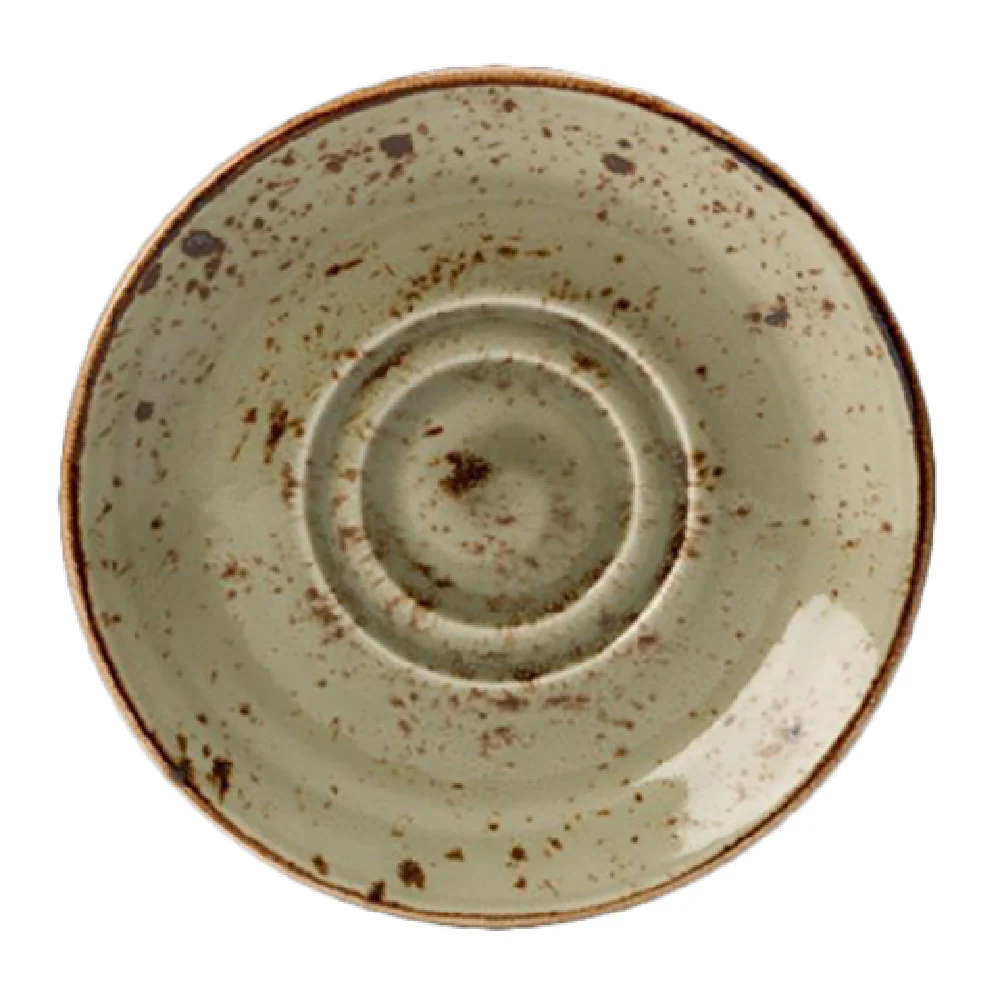Steelite 11310225 6.5 Inch Double Well Saucer Green Craft China Steelite 11310225 6.5 Inch Double Well Saucer Green Craft China