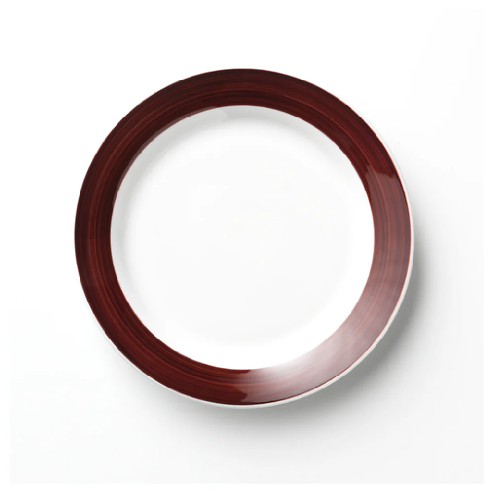 Libbey 999025149 10-1/4 Inch Diameter Round Plate Porcelain Microban Glaze with Apple Butter Band Libbey 999025149 10-1/4 Inch Diameter Round Plate Porcelain Microban Glaze with Apple Butter Band