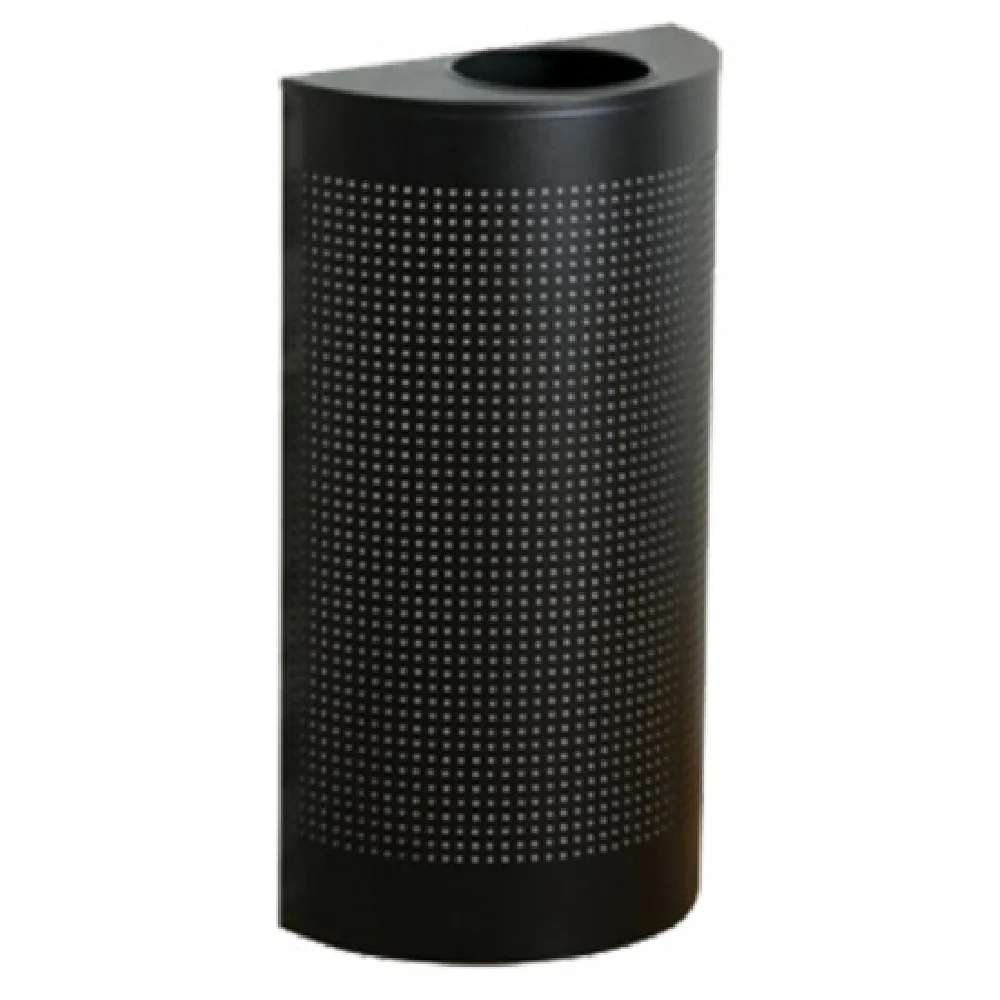 Rubbermaid FGSH12EPLTBK 18 Inch Steel Indoor Trash Receptacle with Black Finish