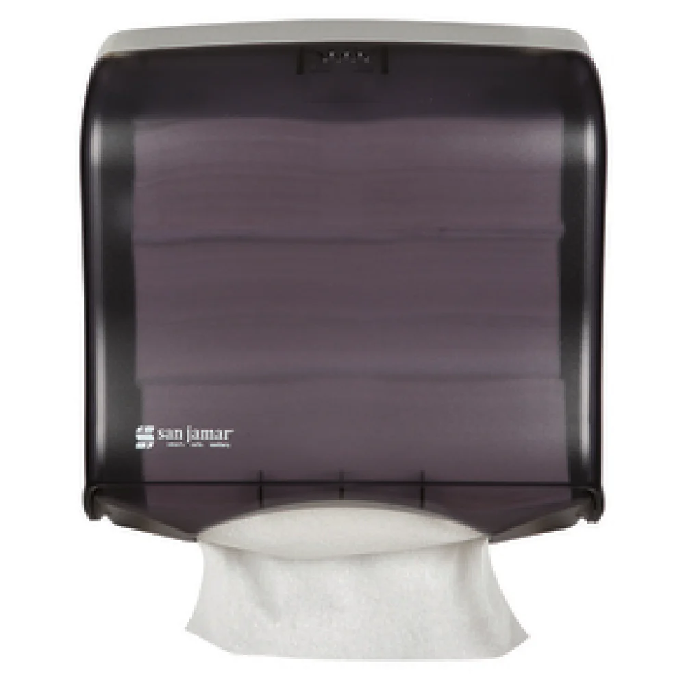 San Jamar T1755TBK 11 Inch Wall Mount Manual Towel Dispenser with Lock Black Pearl