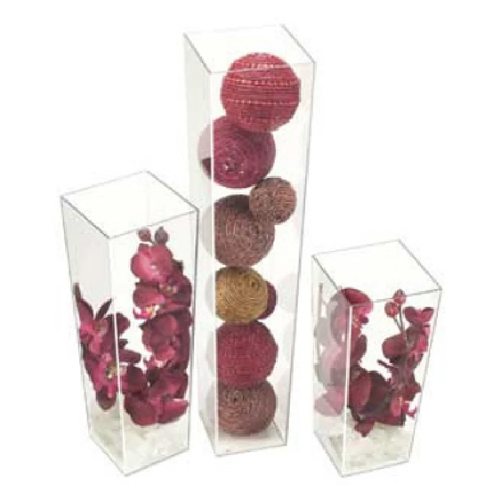 Cal-Mil 879-12 5 Inch Accent Display Tube Clear PETG Square Vase Cal-Mil 879-12 5 Inch Accent Display Tube Clear PETG Square Vase