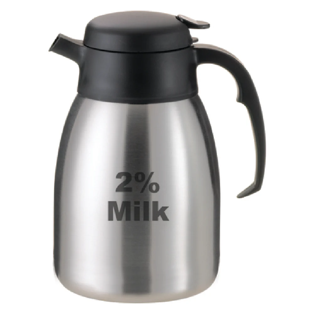 Service Ideas FVPC152PCTET 5-3/4 Inch 50.7 Oz Beverage Server with etched milk label Service Ideas FVPC152PCTET 5-3/4 Inch 50.7 Oz Beverage Server with etched milk label