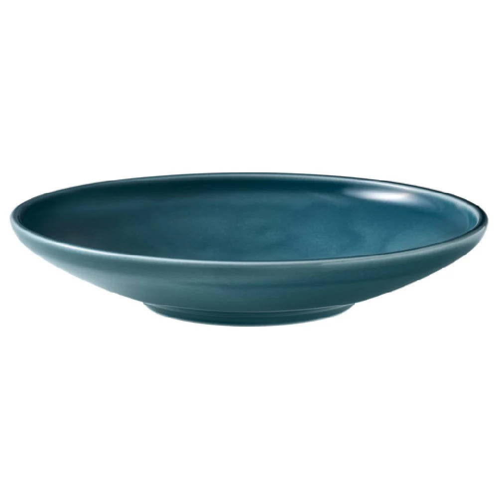 Libbey 9251326E 10 Inch 45.7 Oz Round Deep Coupe Plate Porcelain Petrol Blue