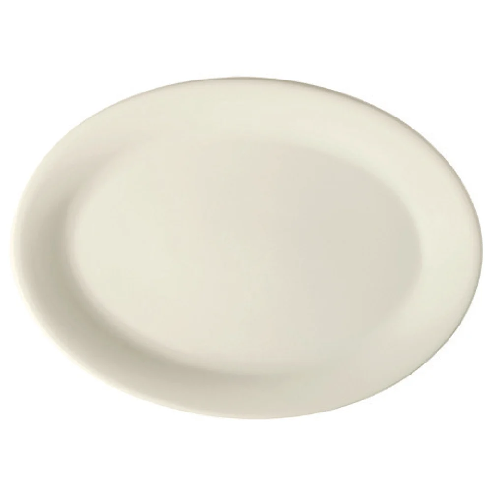 GET Enterprises PP1100737812 13 Inch Oval Platter with Rimmed Rolled Edge Porcelain GET Enterprises PP1100737812 13 Inch Oval Platter with Rimmed Rolled Edge Porcelain