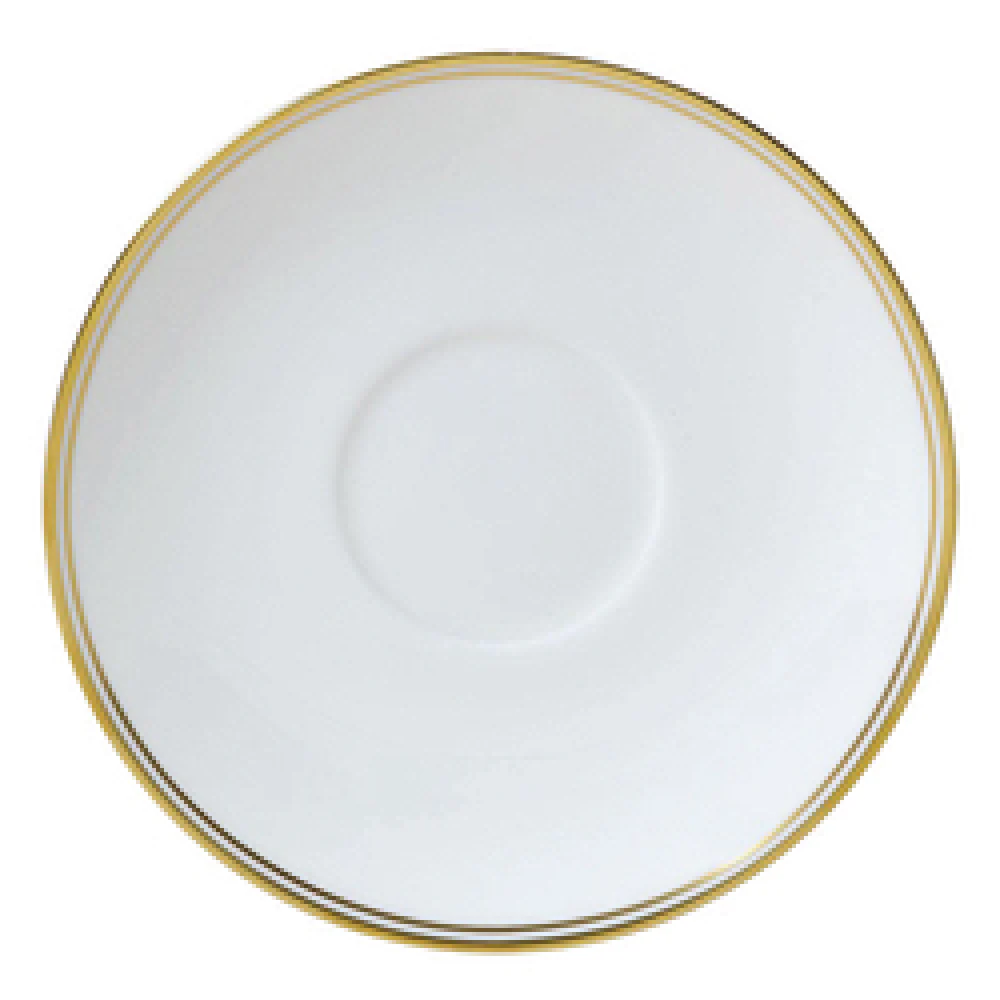Steelite 82107AND0107 6.375 Inch Saucer with Burnished Gold Bone China Steelite 82107AND0107 6.375 Inch Saucer with Burnished Gold Bone China