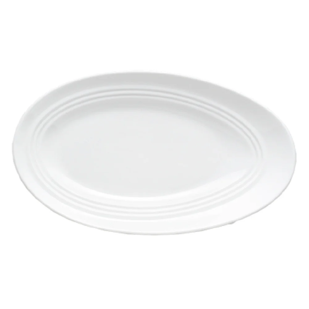 Bon Chef 1100006P 8 Inch Slanted Oval Plate White Porcelain with Wide Rim Bon Chef 1100006P 8 Inch Slanted Oval Plate White Porcelain with Wide Rim