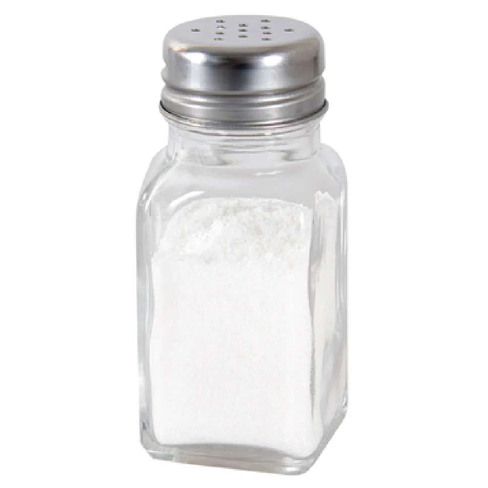 CAC China G6SQ-2M 2 Oz Shaker Lead Free Glass Stainless Steel Top