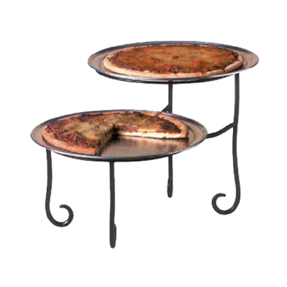 American Metalcraft TLSP1219 19 Inch 2-tier Display Stand Black Wrought Iron with Curled Foot American Metalcraft TLSP1219 19 Inch 2-tier Display Stand Black Wrought Iron with Curled Foot