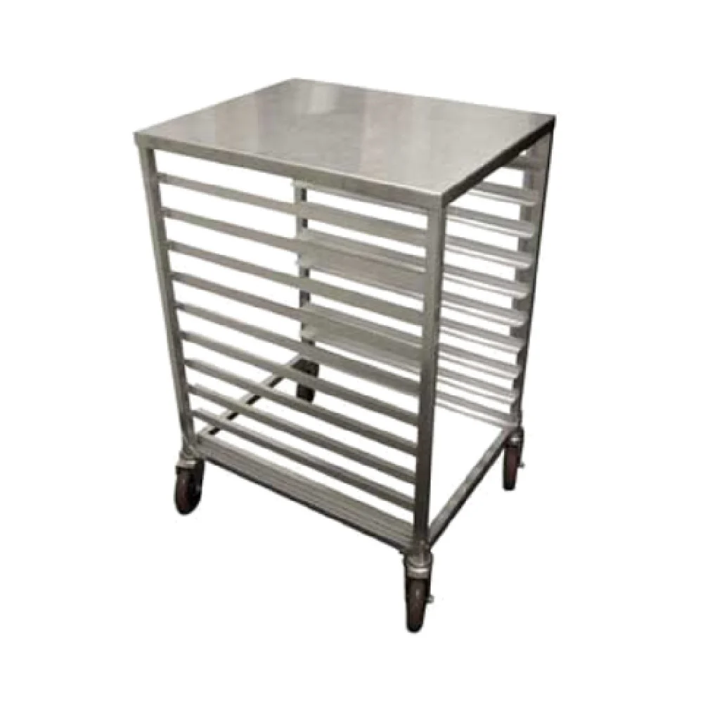 Winholt AL-1810H-SSTOP 21 Inch Mobile Half Size Pan Rack Aluminum with Stainless Steel Top Winholt AL-1810H-SSTOP 21 Inch Mobile Half Size Pan Rack Aluminum with Stainless Steel Top