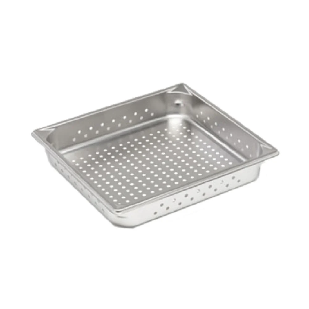 Vollrath 30123 2/3 Size Perforated Food Pan 22 Gauge Stainless Steel with Reinforced Corners