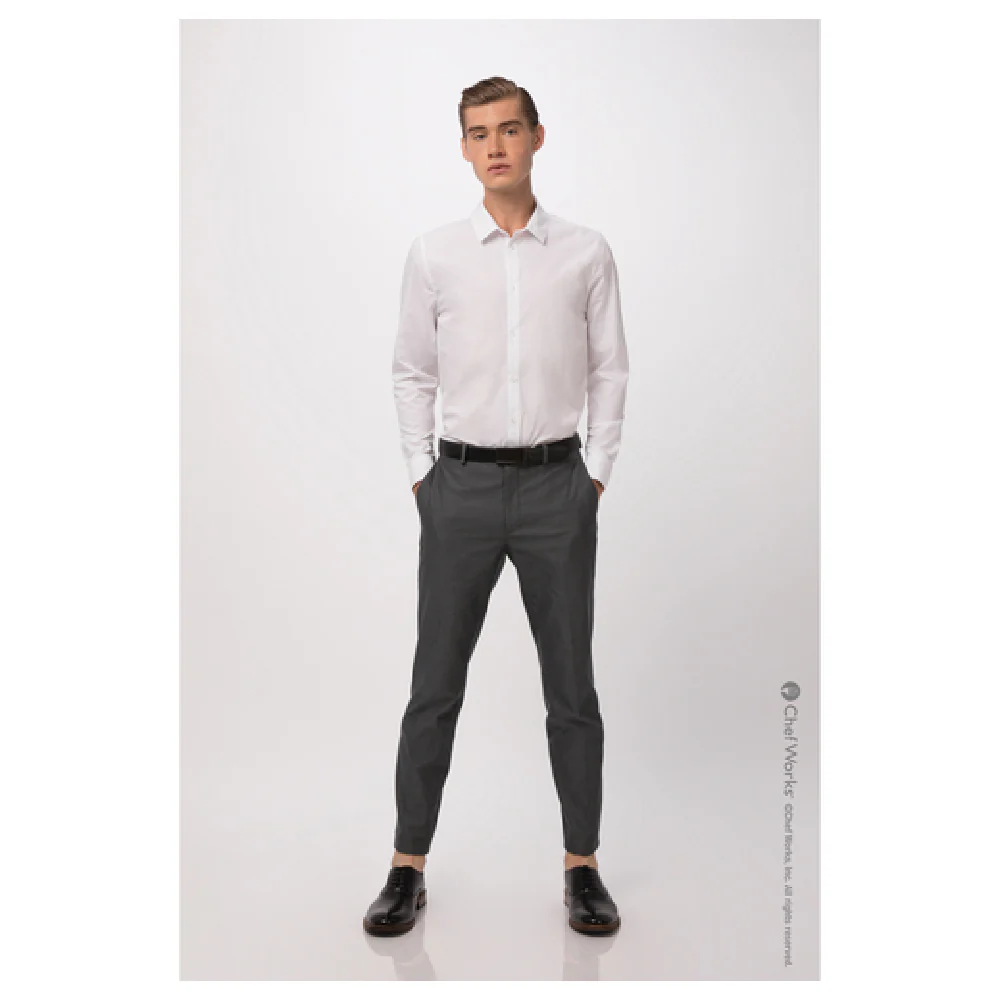 Chef Works SFC01-WHT-2XL Men's Dress Shirt Long Sleeves Adjustable Cuffs White
