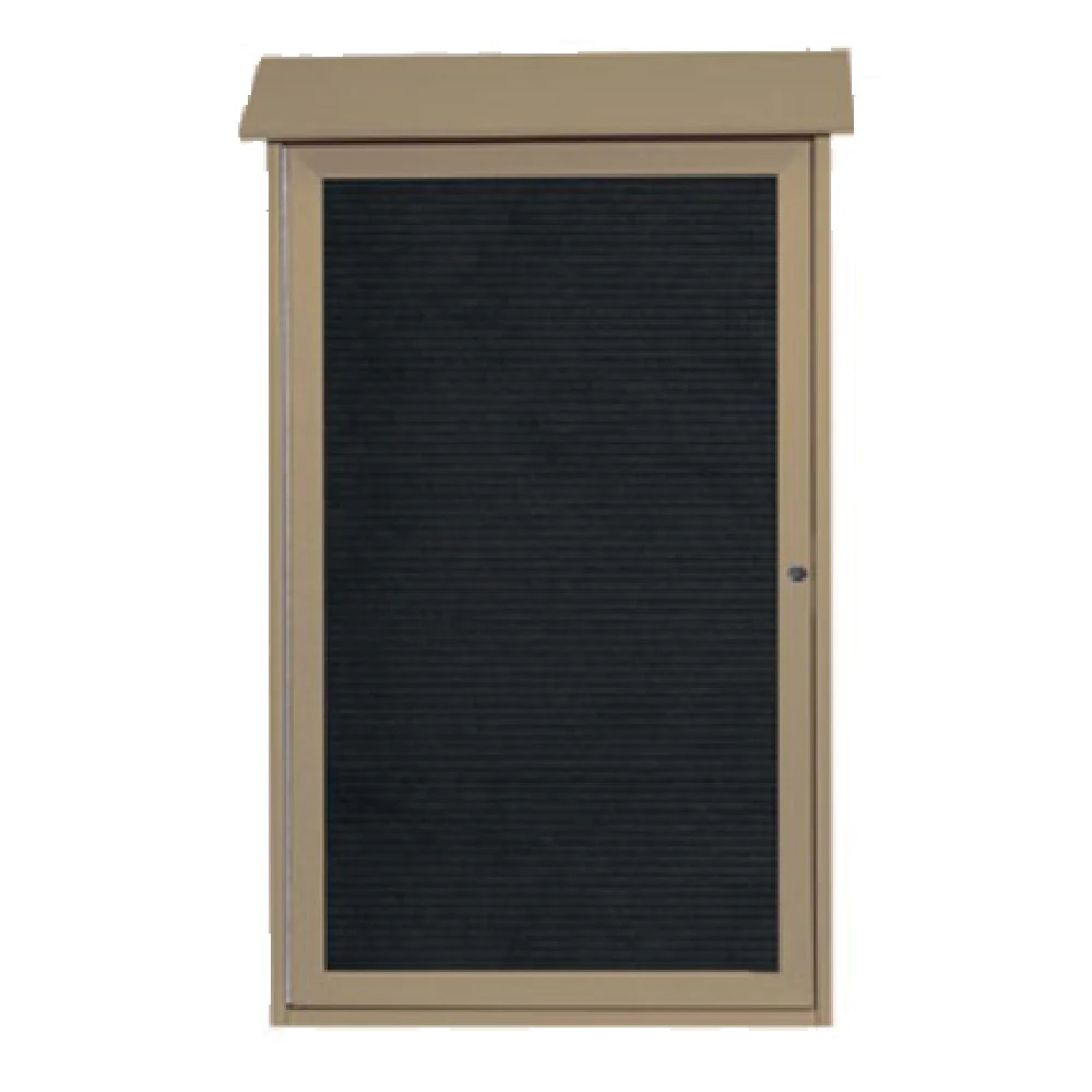 Aarco PLD4226L-8 26 Inch Wall Mounted Message Center Black Plastic Lumber with Lock