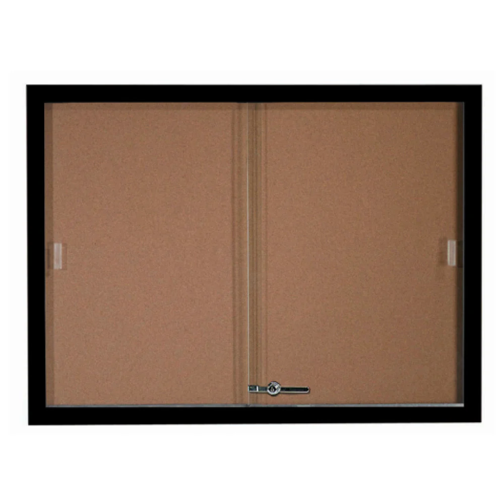 Aarco SBC3648BK 48 Inch Enclosed Bulletin Board with Sliding Glass Door Black Aluminum Frame Aarco SBC3648BK 48 Inch Enclosed Bulletin Board with Sliding Glass Door Black Aluminum Frame