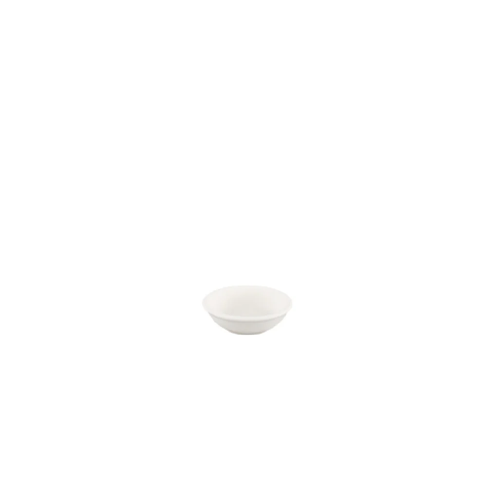 Vertex China VRE-D37 3-3/4 Inch 3 Oz Sauce Dish White Rolled Edge Porcelain