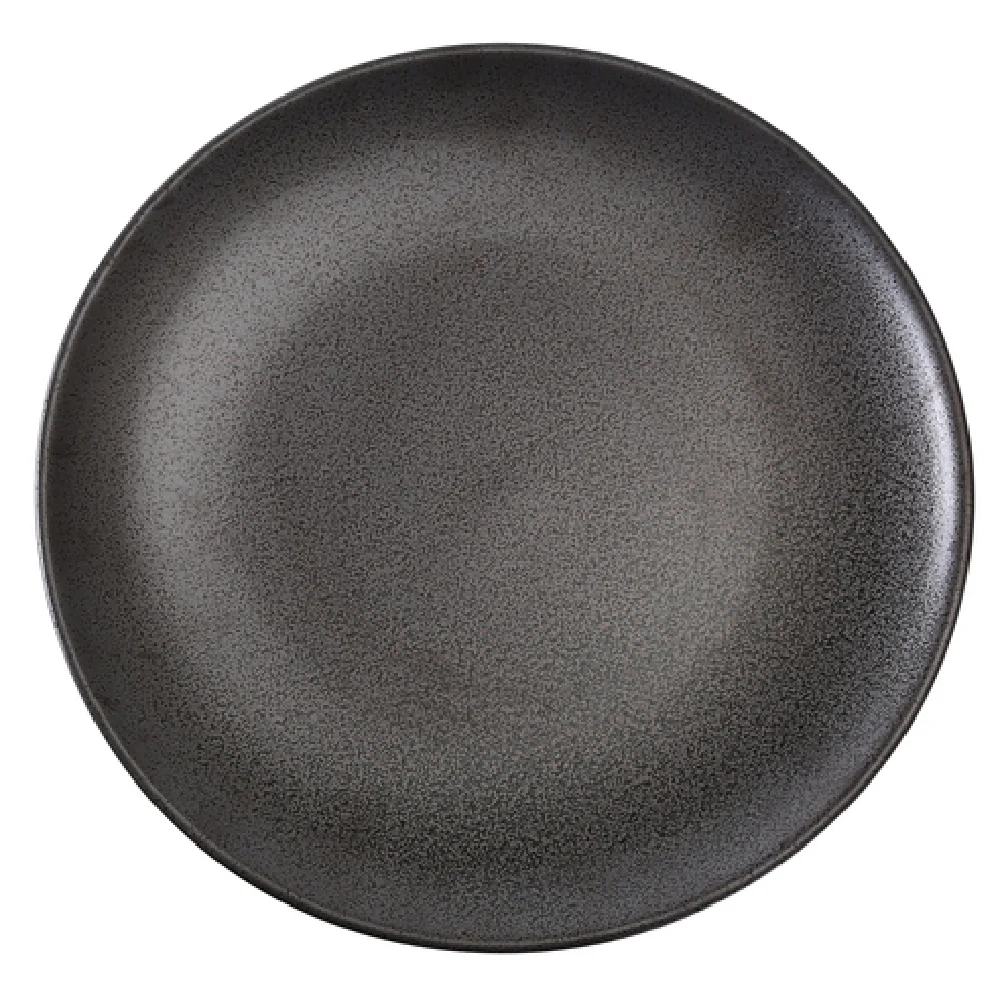 Yanco DB-110 10-1/2 Inch Diameter Round Coupe Plate Black Porcelain