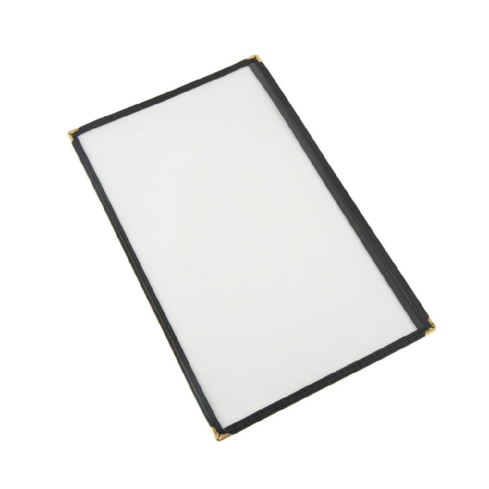 CAC China MCP1-914BK 8-1/2 Inch Legal Size Menu Cover with Brass Corners CAC China MCP1-914BK 8-1/2 Inch Legal Size Menu Cover with Brass Corners