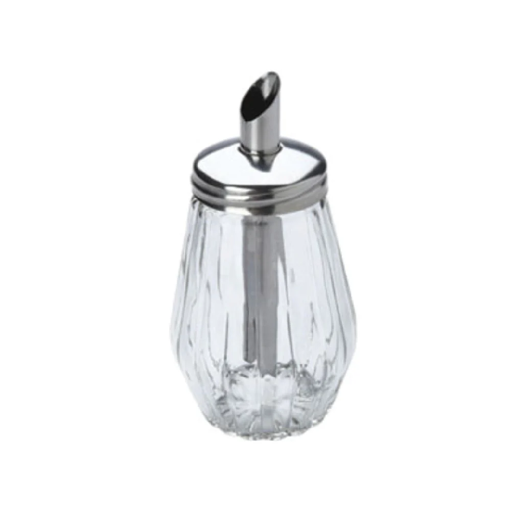 Matfer 61410 3 Inch Sugar Measuring Pourer with Stainless Steel Cover and Spout Glass