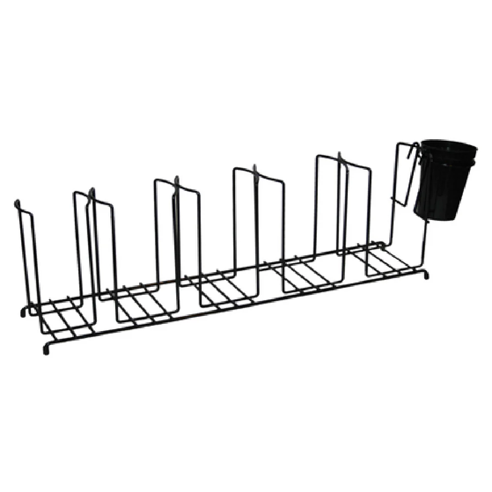 San Jamar C8005WFS 27-1/2 Inch Cup and Lid Organizer with Caddy 5 Stacks Black Epoxy Coated Steel San Jamar C8005WFS 27-1/2 Inch Cup and Lid Organizer with Caddy 5 Stacks Black Epoxy Coated Steel