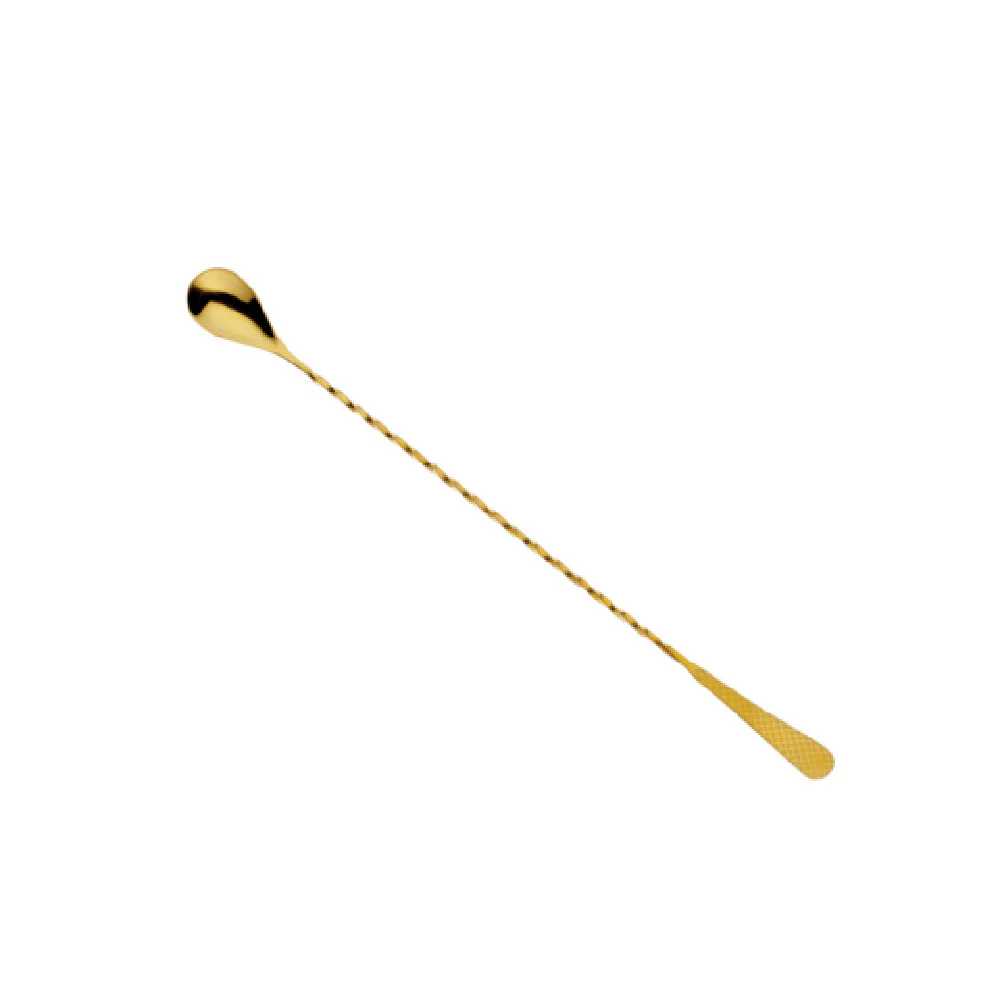 Mercer Culinary M37204GD 13-3/16 Inch Bar Spoon Gold Plated Stainless Steel Twisted Stem Mercer Culinary M37204GD 13-3/16 Inch Bar Spoon Gold Plated Stainless Steel Twisted Stem