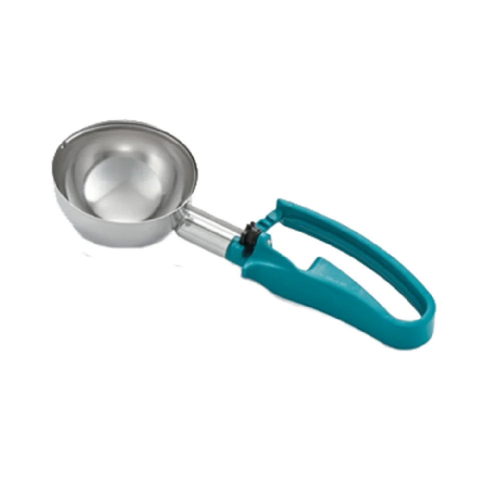 Vollrath 47389 6 Oz Disher Standard Length Stainless Steel Scoop Teal Handle Vollrath 47389 6 Oz Disher Standard Length Stainless Steel Scoop Teal Handle