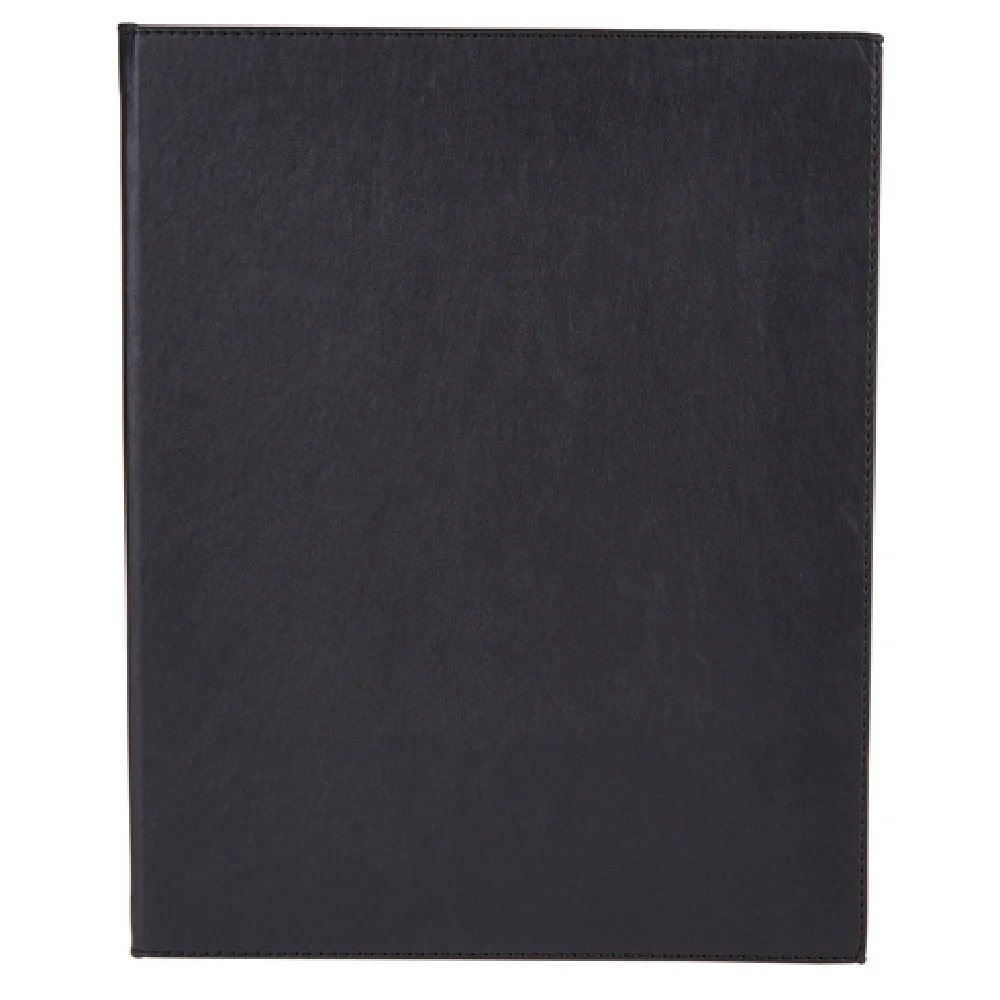 Winco LMD-811BK 8-1/2 Inch x 11 Inch Double Fold Menu Cover Leather-like Black