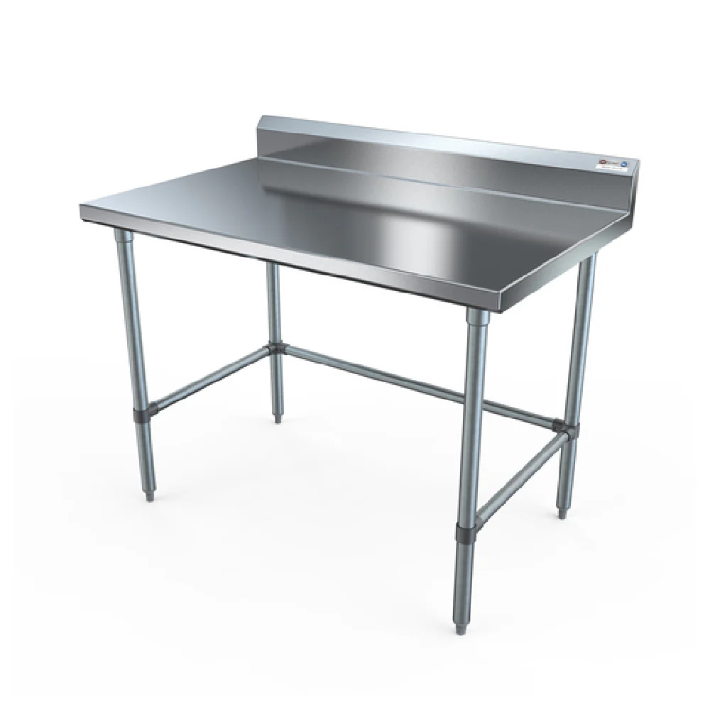 NBR Equipment TG-4824R5-X 48 Inch Economy Work Table Stainless Steel Top and Galvanized Legs