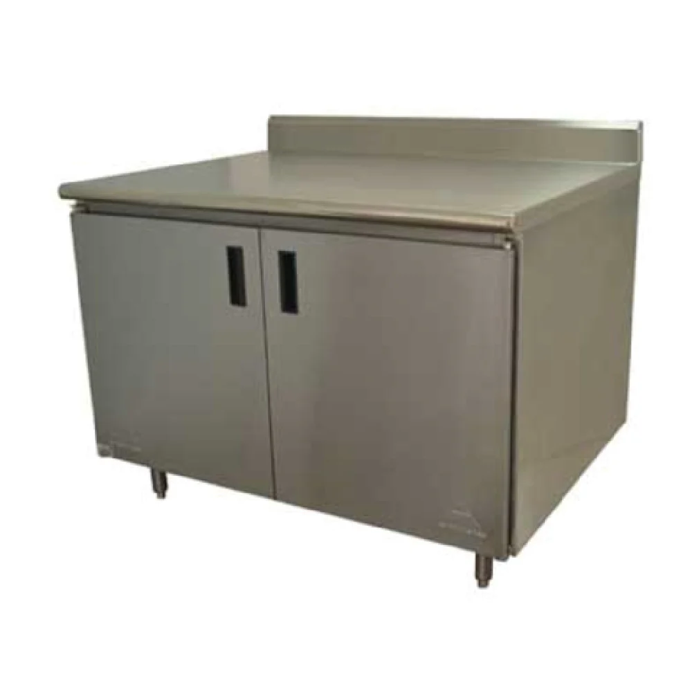 Advance Tabco ECK-SS-304-X 48 Inch Cabinet Base Work Table With Sliding Doors
