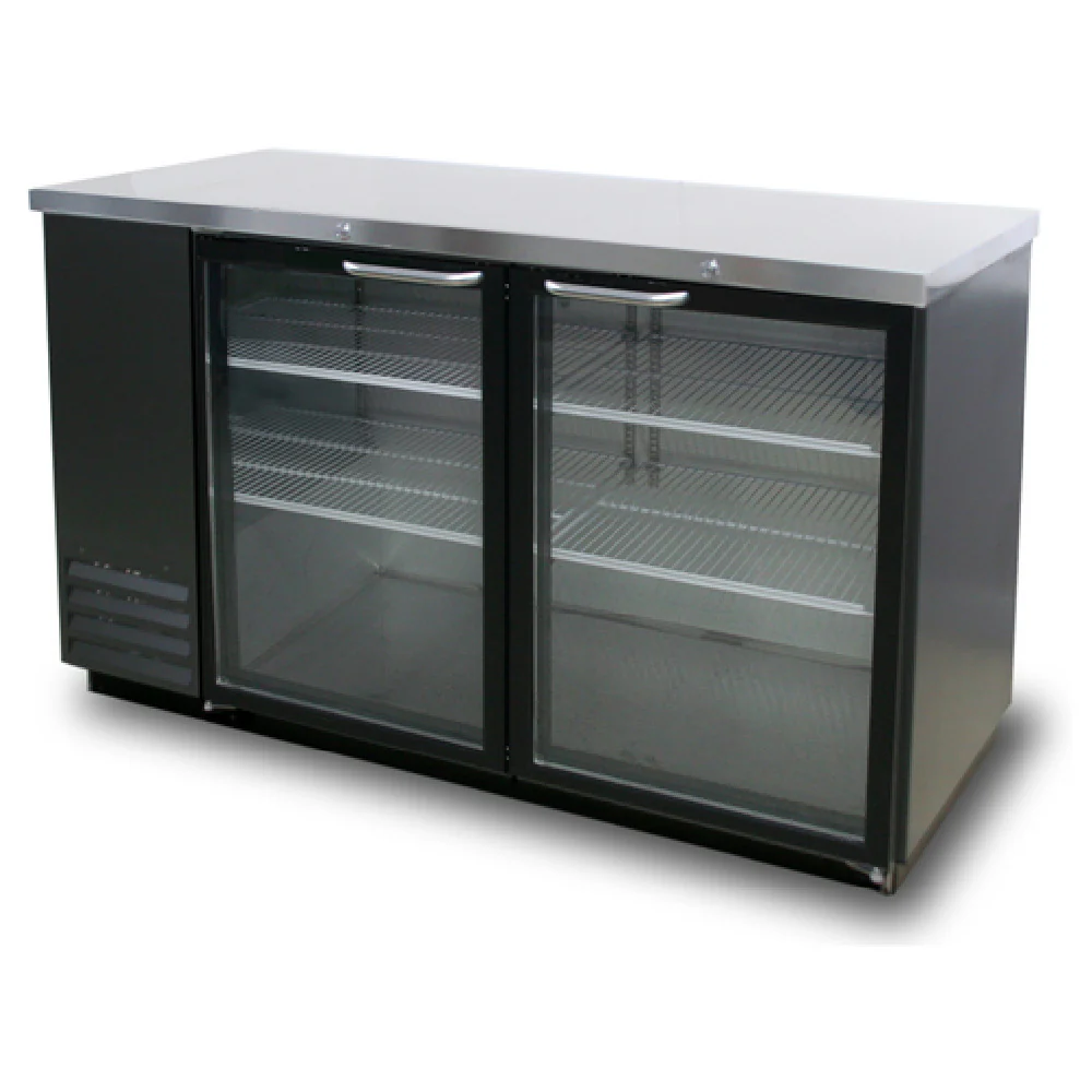 Akita AGBB-59 59 Inch Two-section Back Bar Cooler Electric Glass Door Stainless Steel Akita AGBB-59 59 Inch Two-section Back Bar Cooler Electric Glass Door Stainless Steel