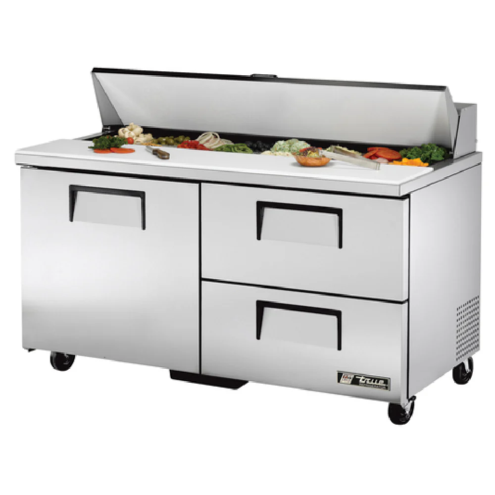 True Refrigeration TSSU-60-16D-2-HC_RH 60 Inch Sandwich Salad Unit Stainless Steel with (16) 1/6 Size Pans True Refrigeration TSSU-60-16D-2-HC_RH 60 Inch Sandwich Salad Unit Stainless Steel with (16) 1/6 Size Pans