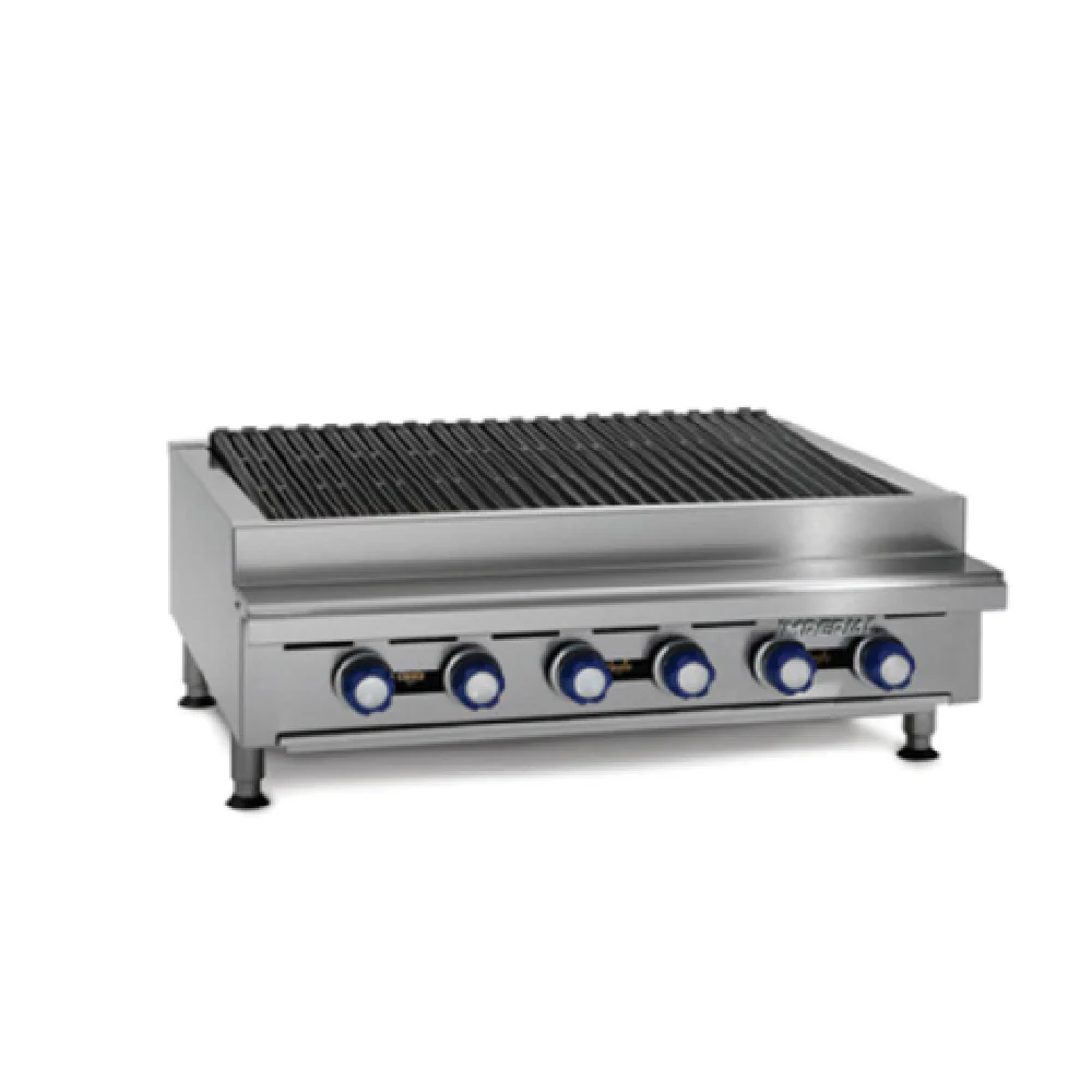 Imperial IRB-60_LP 60 Inch Gas Charbroiler Countertop with 10 Burners 150000 BTU
