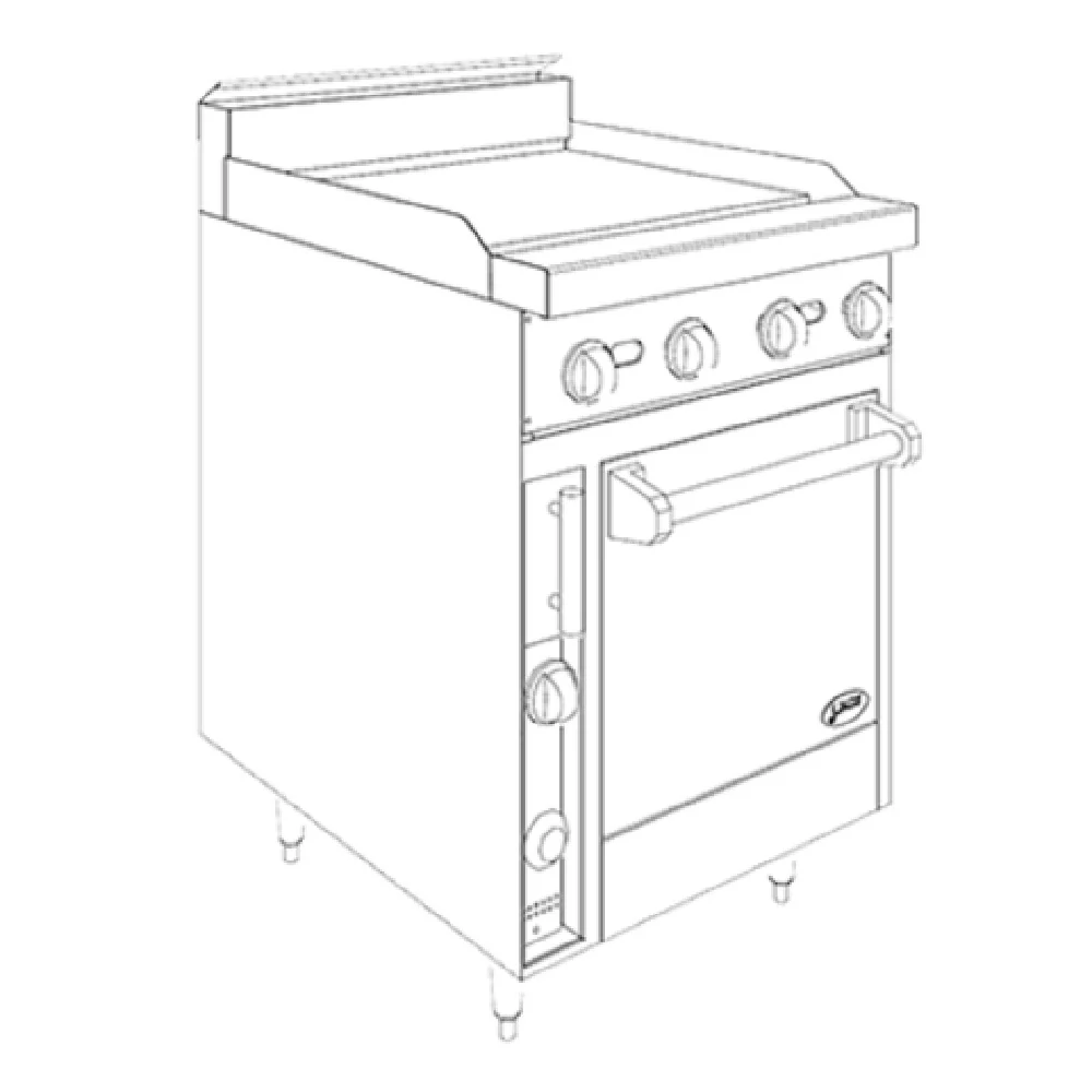 Jade Range JBR-24G-24_NAT 24 Inch Restaurant Range Gas Griddle 1 Inch Steel Plate 78000 BTU Jade Range JBR-24G-24_NAT 24 Inch Restaurant Range Gas Griddle 1 Inch Steel Plate 78000 BTU