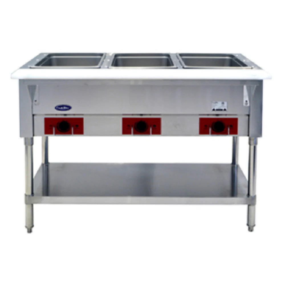 Atosa CSTEA-3C 44 Inch Electric CookRite Steam Table Open Pan Wells with Dry Wet Heat