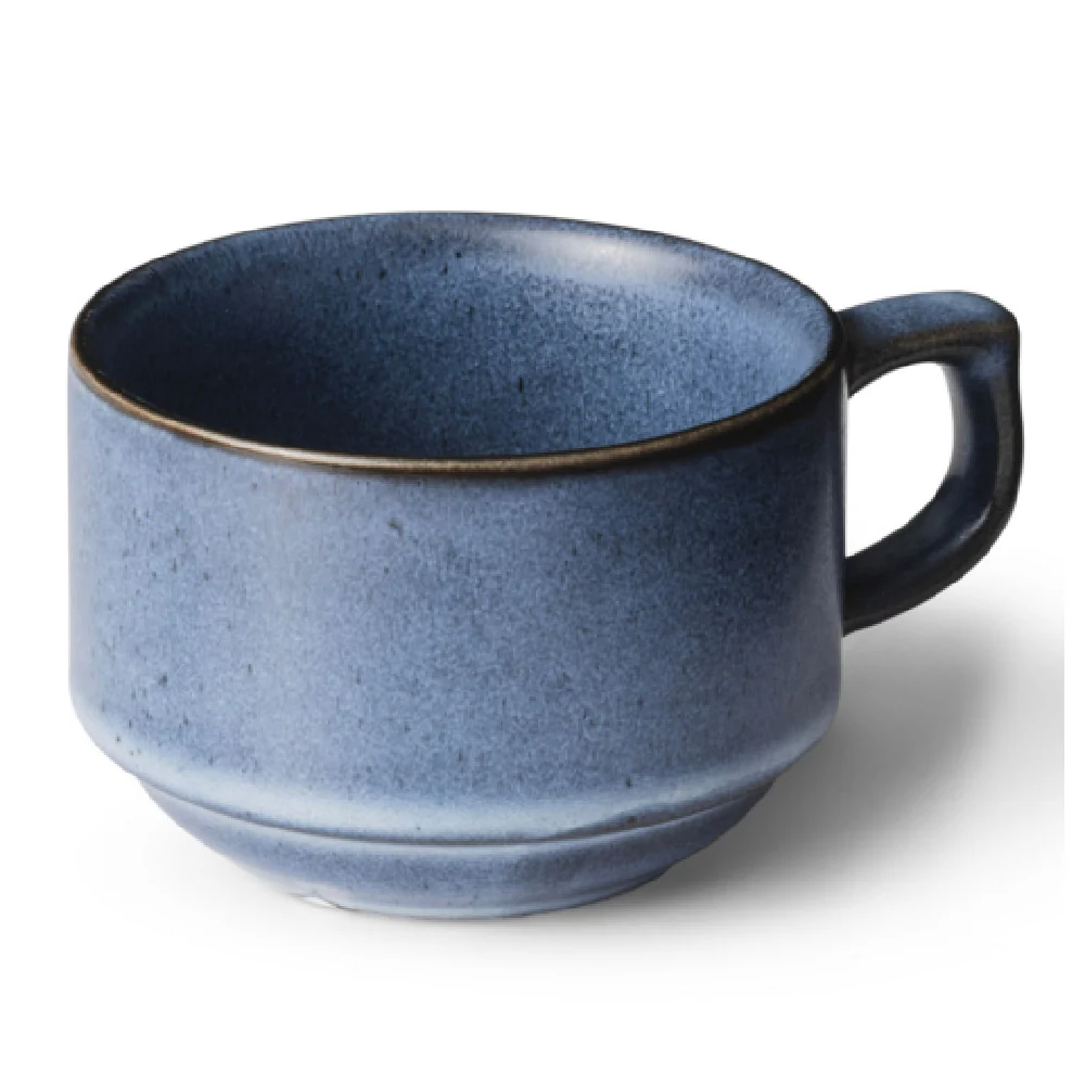 Bon Chef 2800050P 7-1/2 Oz Tavola Cup Round Stackable Porcelain Reactive Blue