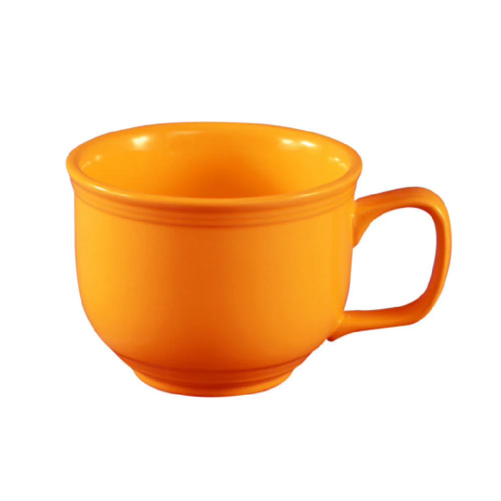 CAC China TG-318-TNG 18 Oz Jumbo Cup Embossed Porcelain Tangerine