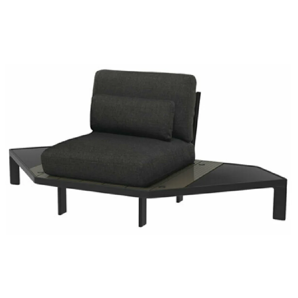 Emuamericas Llc E769B 40 Inch Lounge Corner with Slatted Bamboo Aluminum Frame Emuamericas Llc E769B 40 Inch Lounge Corner with Slatted Bamboo Aluminum Frame