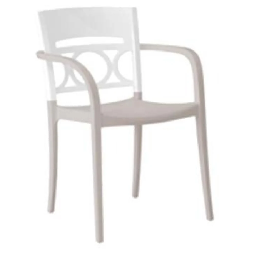 Grosfillex US556096 19 Inch Moon Stacking Arm Chair Resin Outdoor
