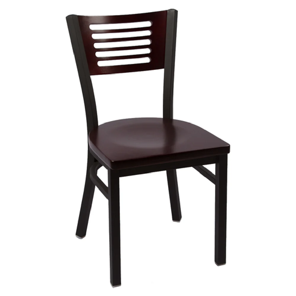 JONES RIVER CLEAR COAT CHAIR WOOD 17 Inch Slotted Back Metal Frame Wood Seat Indoor Chair JONES RIVER CLEAR COAT CHAIR WOOD 17 Inch Slotted Back Metal Frame Wood Seat Indoor Chair