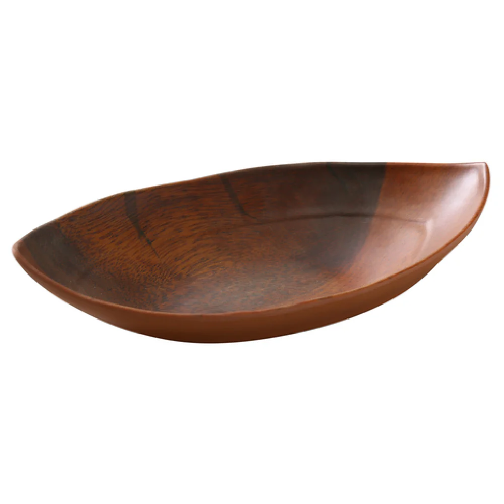Yanco WD-710 18 Oz Oval Deep Plate with Wood Look Melamine Pack of 24