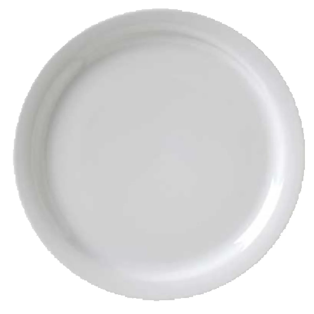 Vertex China CAT-82 9 Inch Diameter Round Plate Narrow Rim Porcelain Bright White