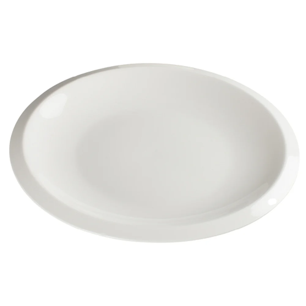 Winco WDP006-201 8 Inch Oval Plate Dishwasher Safe Narrow Rim Porcelain Winco WDP006-201 8 Inch Oval Plate Dishwasher Safe Narrow Rim Porcelain