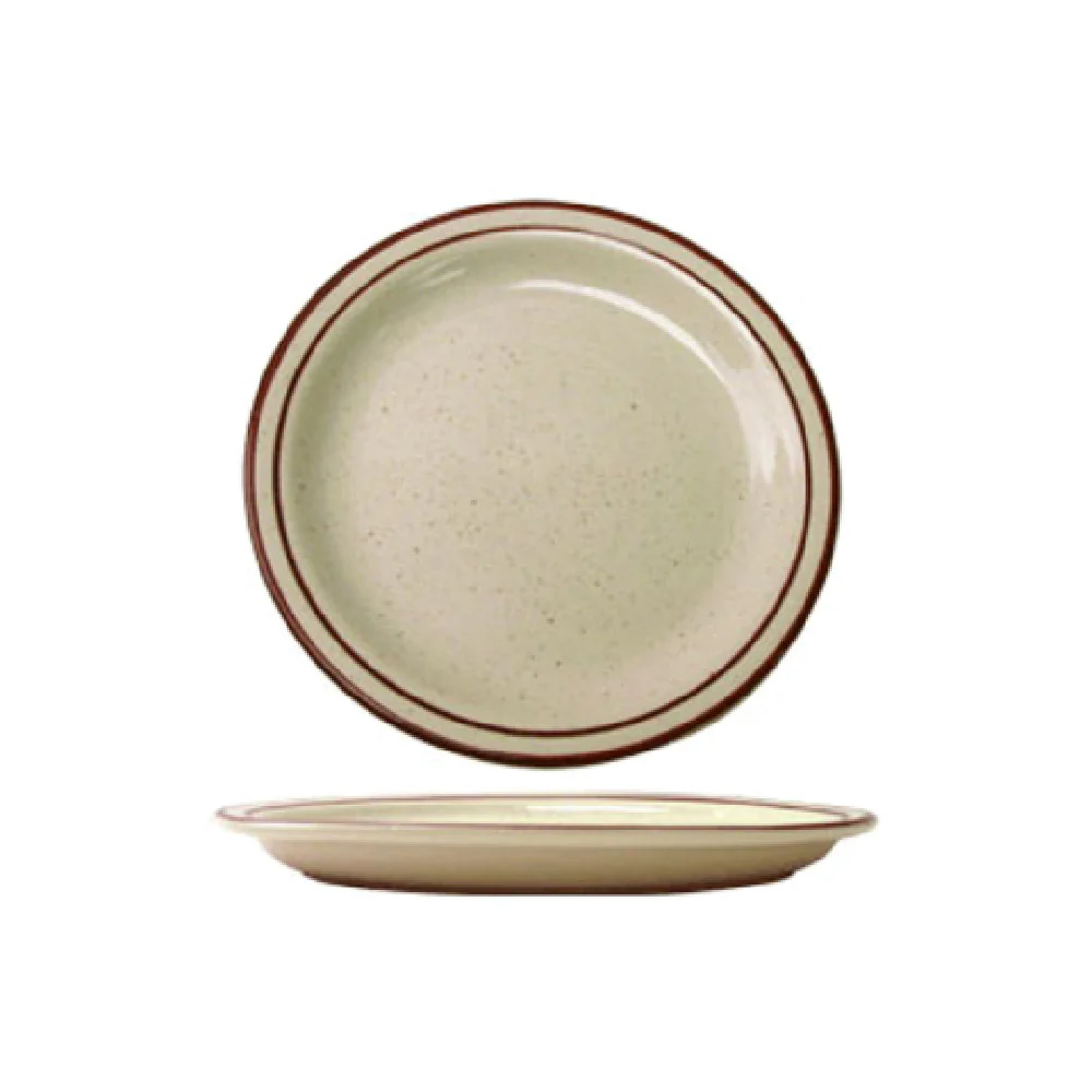 International Tableware GR-6 6-1/2 Inch Diameter Round Plate Lead Free Ceramic