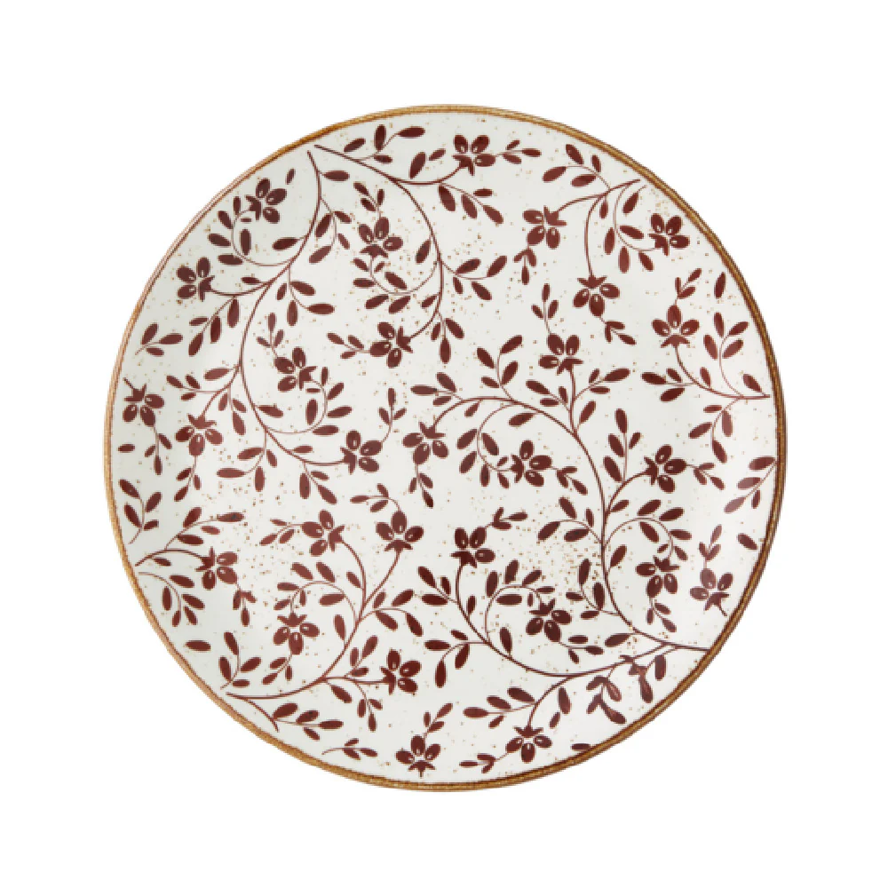 Steelite 18030544 11 Inch Plate Flora Brown Round Alumina Vitrified